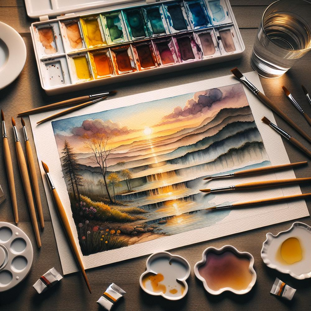 Close-up of hand applying soft transparent watercolor layers demonstrating easy layering techniques